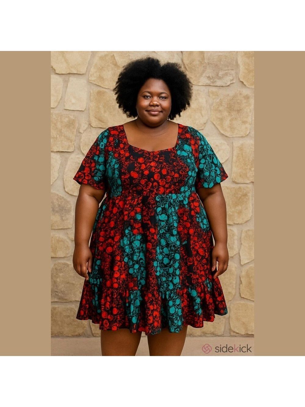Heritage Clothings Handmade Ethnic African Print Holiday Kwanzaa Dress 3XL